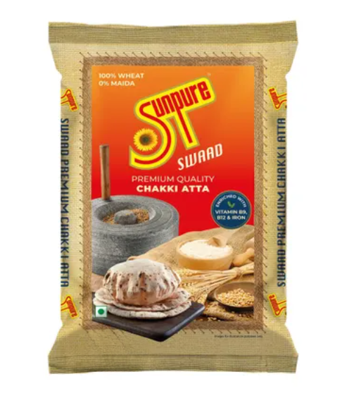 Sunpure Swaad Chakki Atta Pouch, 5kg
