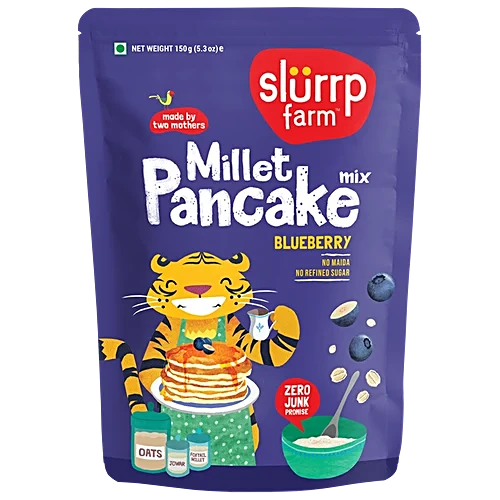 Slurrp Farm Millet Pancake Mix Pouch - Blueberries, 150g