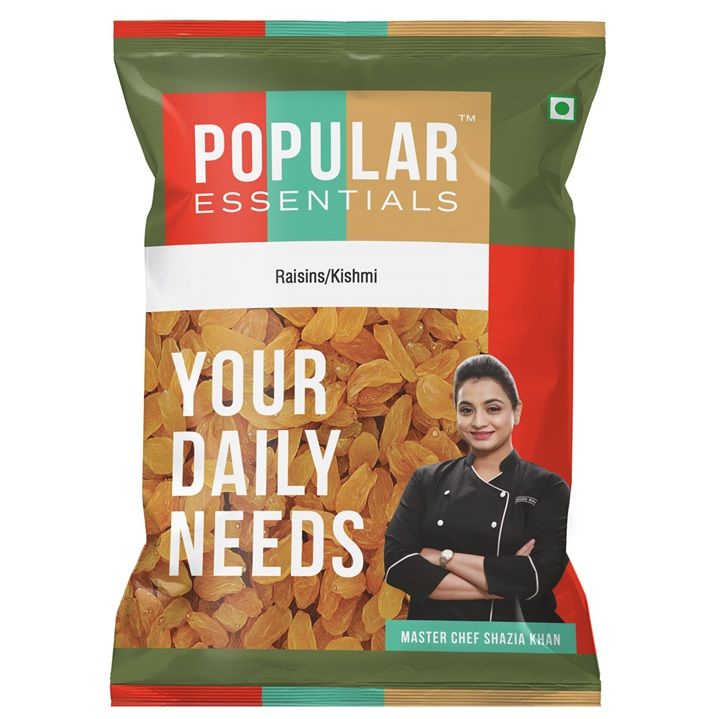 Popular Essentials Essential Raisin / Kishmish Standy Pouch, 250g