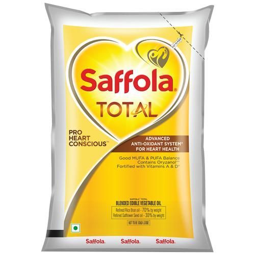 Saffola Total Edible Oil Pouch - Pro Heart Conscious, 1L