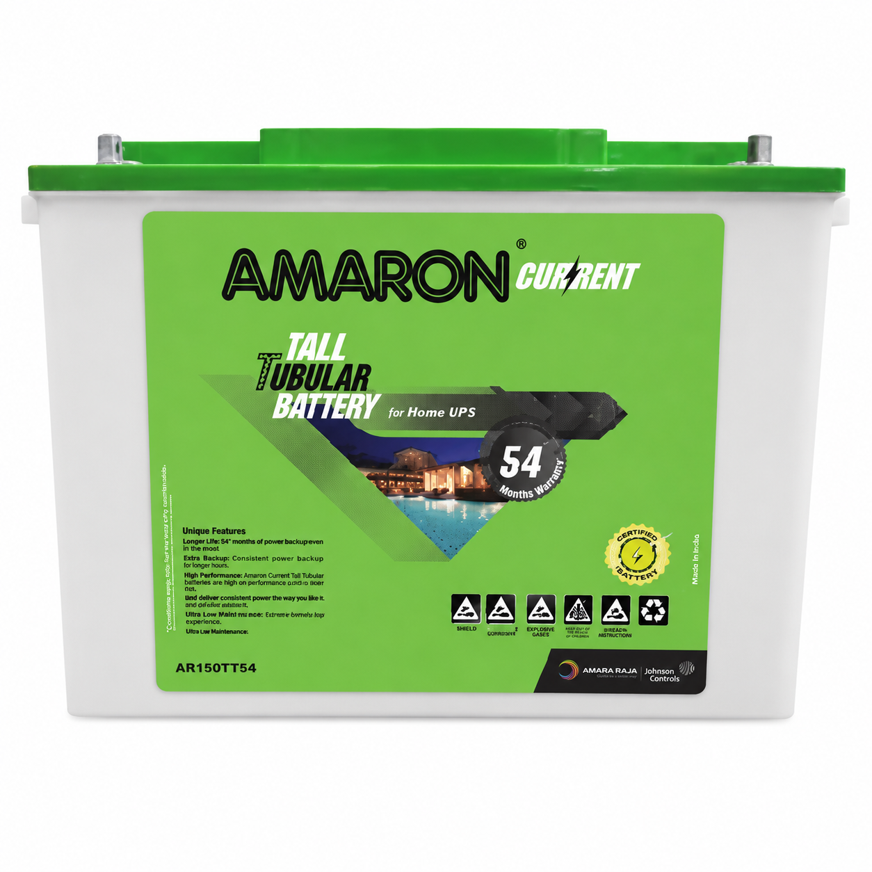 Amaron | Current - AR150TT54 | Tall Tubular Inverter Battery (150AH)