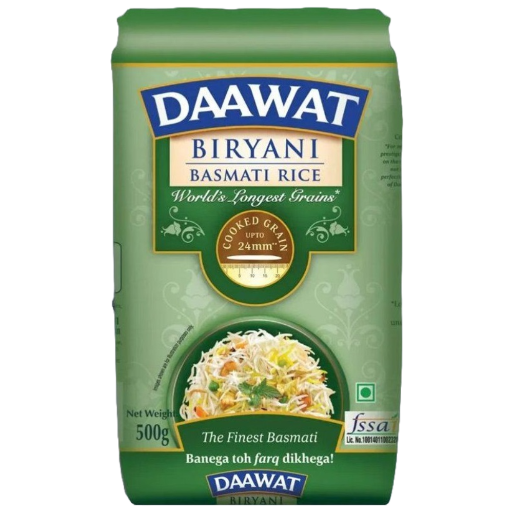 Daawat Longest Grain Biryani Basmati Rice, 500g