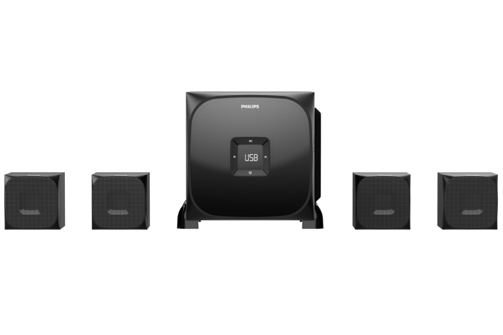 Philips | SPA8170B/94 | 4.1 Channel Bluetooth Multimedia Speaker with Rich Bass (100 W, Black)