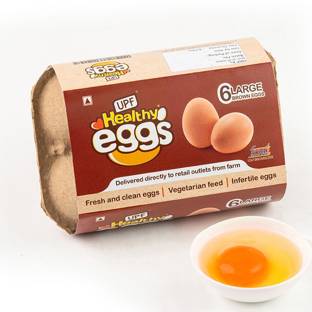 UPF Healthy Large Eggs - Brown, 6pc