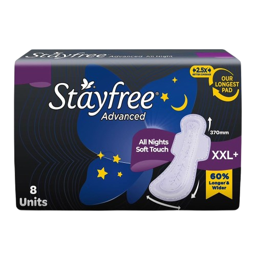 Stayfree Advanced All Nights Soft Touch Sanitary Pads - XXL+, 8pc