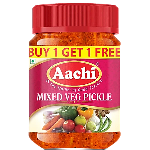 Aachi Pickle PET Bottle - Mixed Veg, 200g (Buy 1 Get 1 Free)
