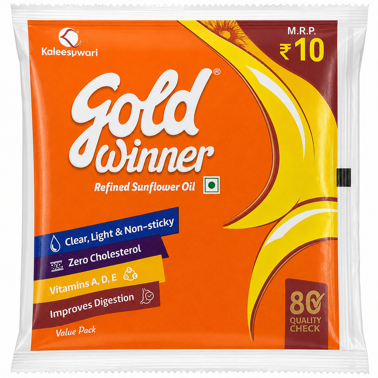 Gold Winner Refined Sunflower Oil Sachet, 44g