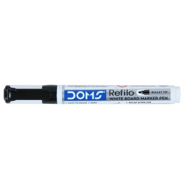 Doms Non Toxic White Board Marker Pen - Black, 1pc