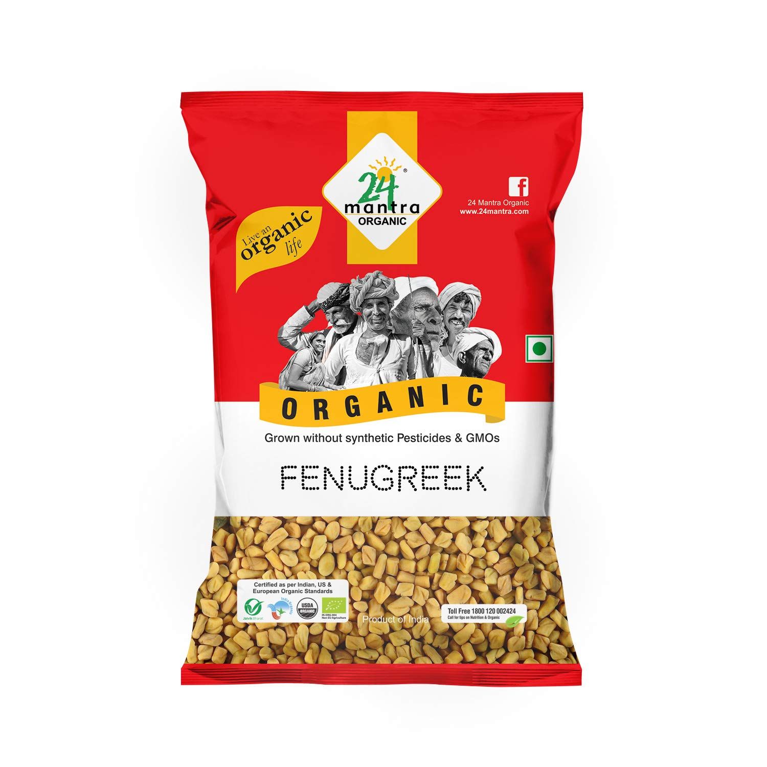24 Mantra Organic Fenugreek Seed Pouch, 100g