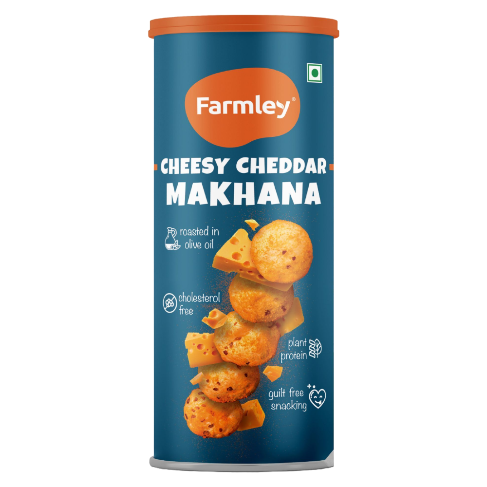 Farmley Cheesy Cheddara Makhanaa Roasteda In Olive Oil, 77g