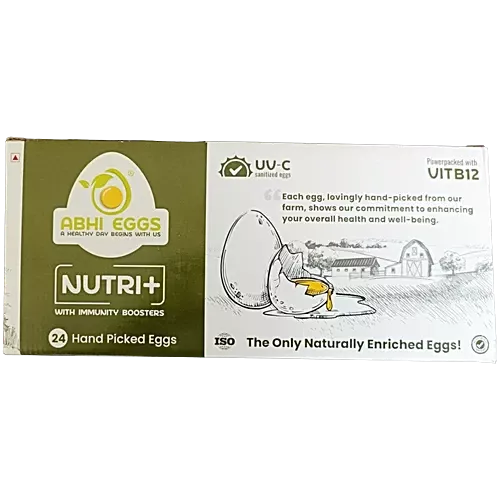 Abhi Eggs Nutri+ Hen White Eggs, 24pc