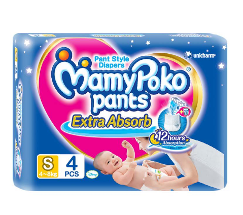 MamyPoko Pant Style Diaper - S, 4pcs