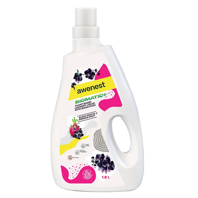 awenest Natural Laundry Liquid Detergent Bottle - Black Orchid & Dragon Fruit, 1.8L