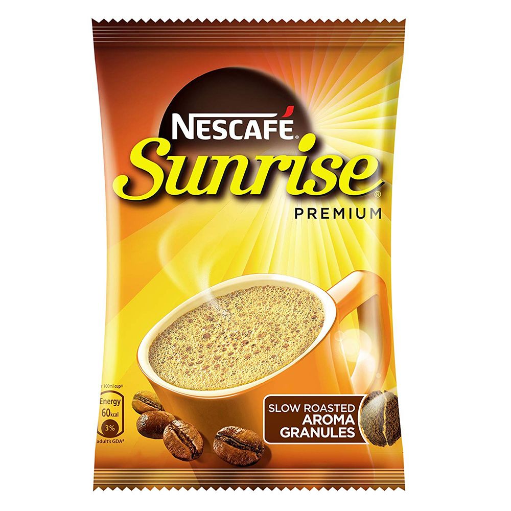 Nescafe Sunrise Rich Aroma Instant Coffee Powder Pouch - Premium, 50g