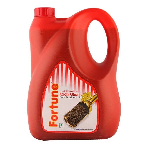 Fortune Kachi Ghani Pure Mustard Oil Can, 5L