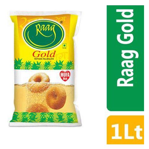 Raag Gold Refined Palmolein Oil Pouch, 1L