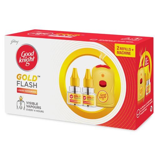 Good knight Gold Flash - Mosquito Repellent Liquid Combo Machine + 2 Refills, 45ml