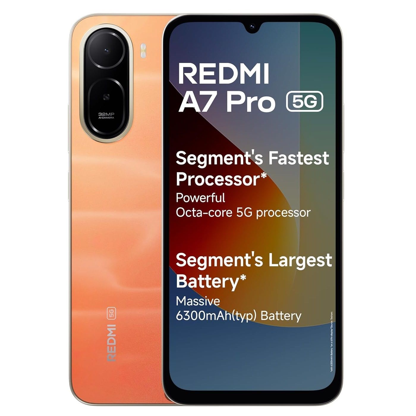 Redmi | A7 Pro | 5G Smartphone (4GB RAM, 64GB ROM, Sunset Orange)