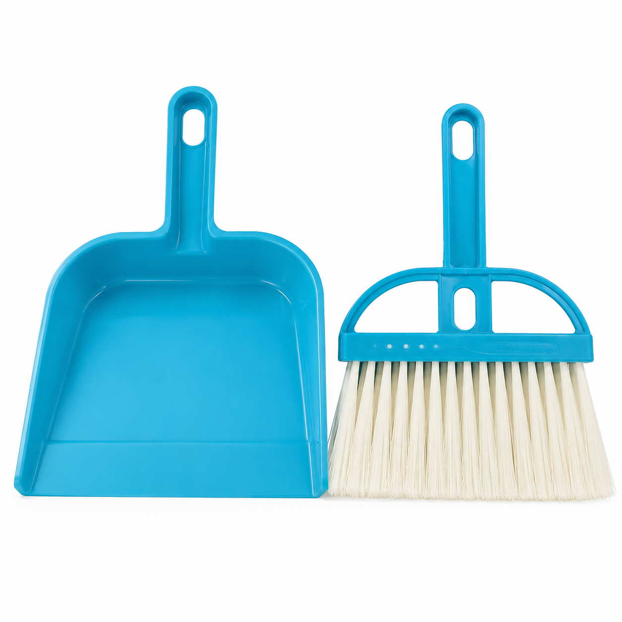 Plastic Dustpan with Brush - Blue, 1pc