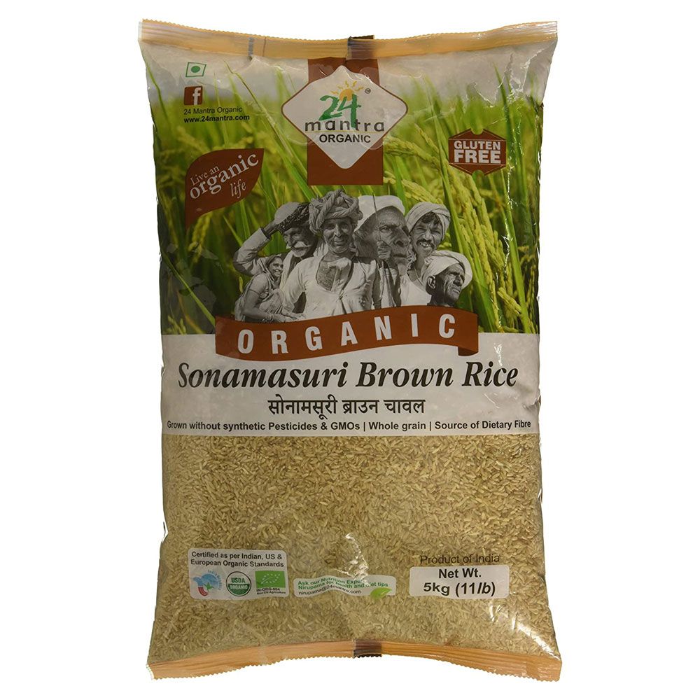 24 Mantra Organic Sona Masoori Brown Rice Bag, 5kg