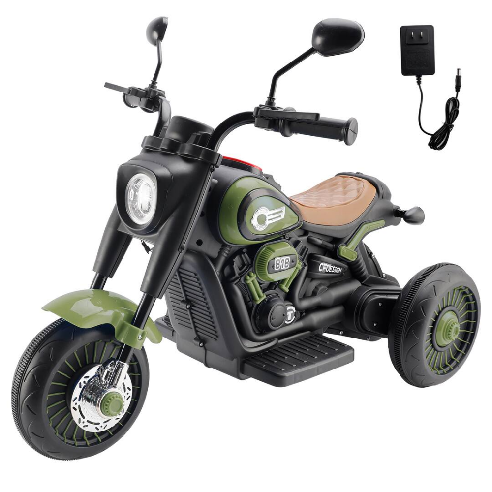 Kids Electric LED Lights Ride On Cruiser Motorcycle, 1pc