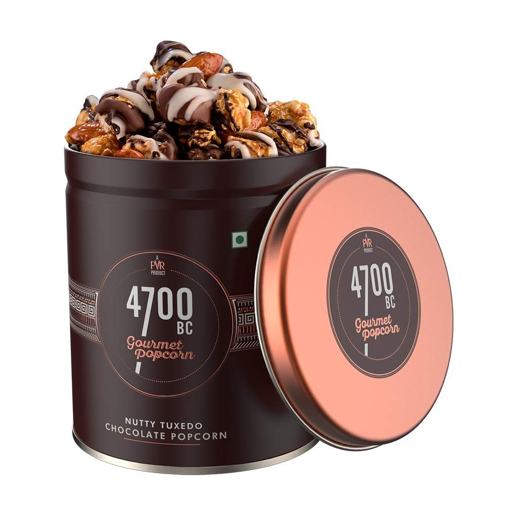 4700BC Nutty Tuxedo Chocolate Popcorn Tin, 150g