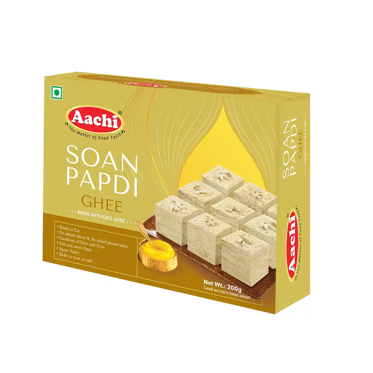 Aachi Soan Papdi Carton - Ghee, 200g