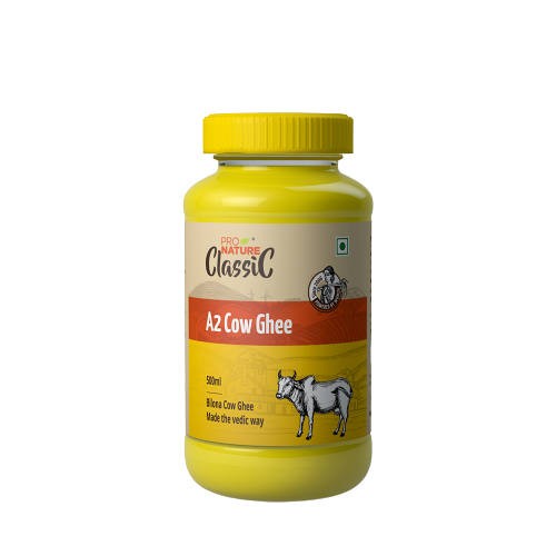 Pro Nature Cow Ghee A2 Glass Jar, 500 ml