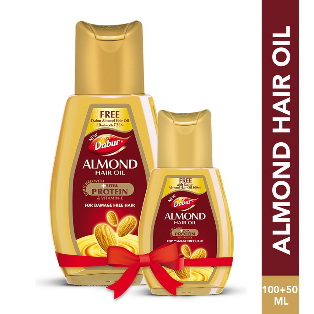 Dabur Almond Hair Oil, 100ml (Dabur Almond Hair Oil, 50ml Free)