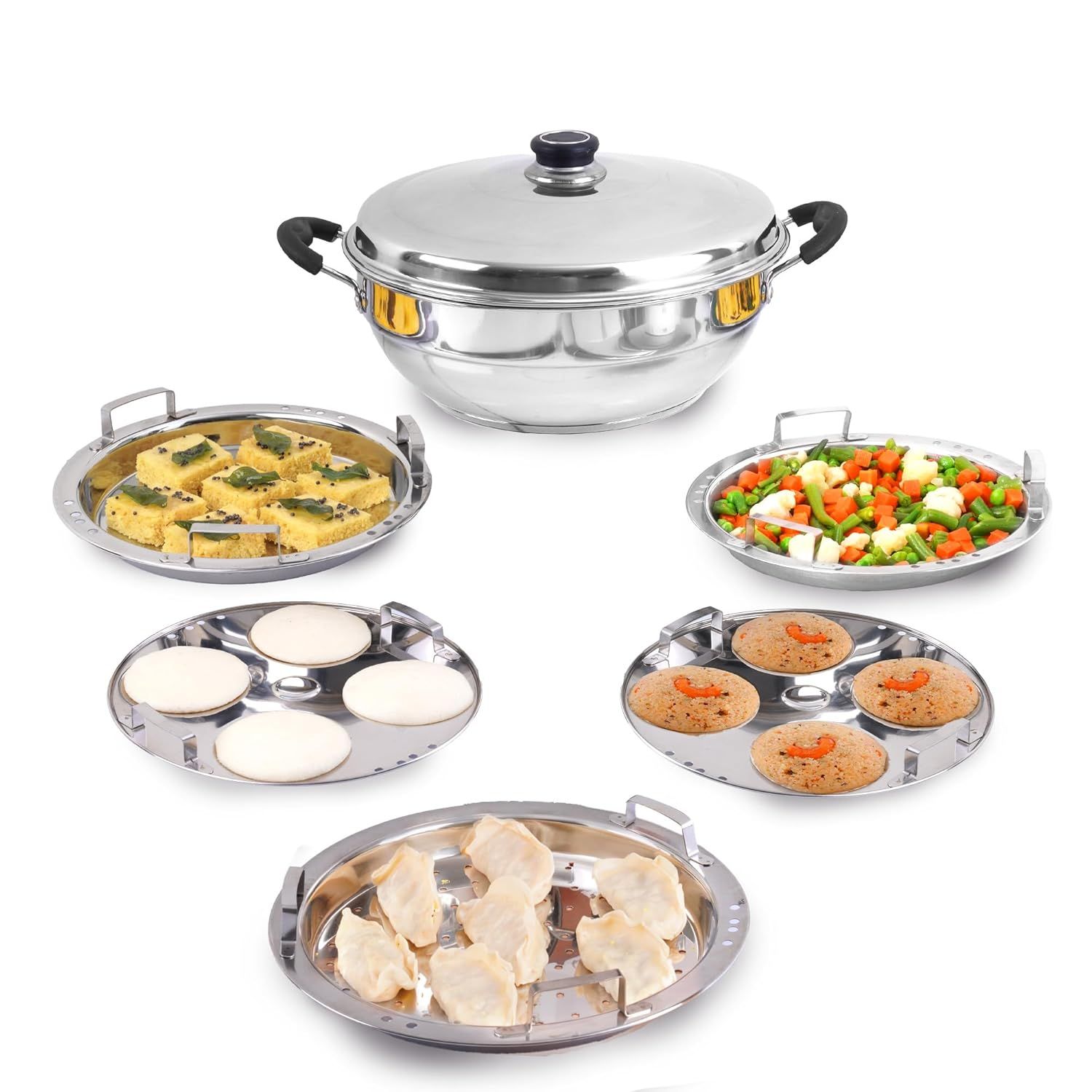 The Indus Valley | Tri-Steel | Stainless Steel Multi Pot Steaming Set, 5pc