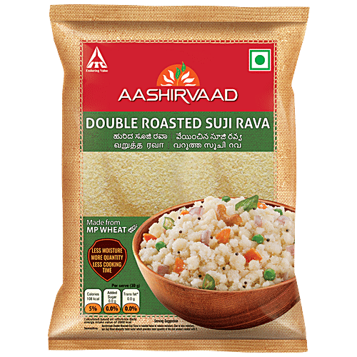 Aashirvaad Double Roasted Suji Rava Pouch, 500g