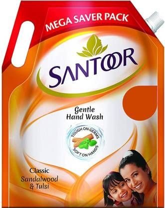 Santoor Classic Hand Wash Refill - Sandalwood & Tulsi, 1.3L