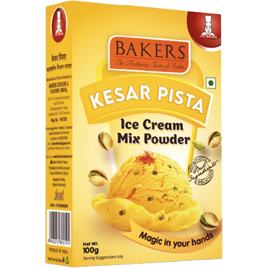 Bakers Kesar Pista Ice Cream Powder, 100g