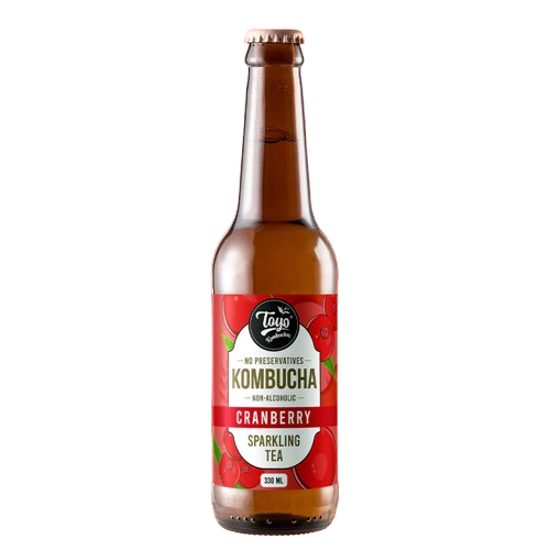 Toyo Kombucha Sparkling Tea Bottle - Cranberry, 330ml
