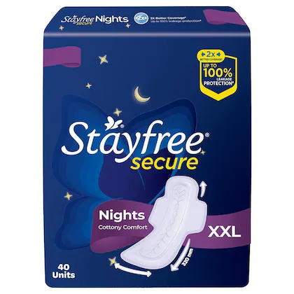 Stayfree Advanced All Nights Ultra Soft Sanitary Pads - XXL+, 40pc