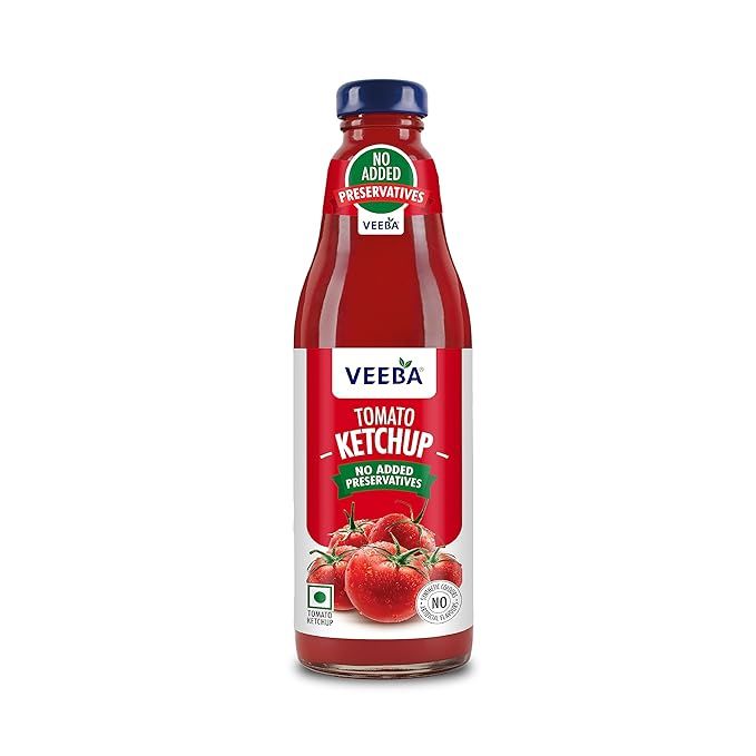 Veeba Truly Tomato Ketchup Bottle - No Added Preservatives, 500g