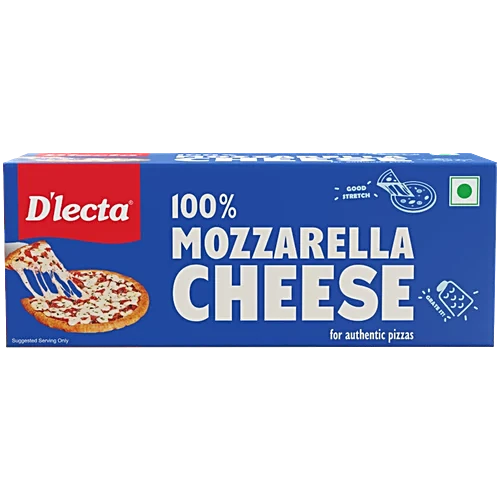 D'lecta 100% Mozzarella Cheese Carton - Block, 200g