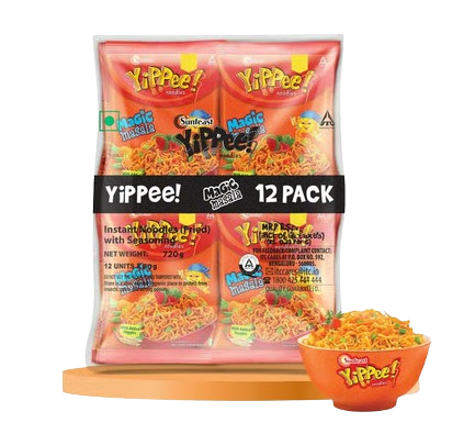 Sunfeast Yippee Magic Masala Noodles, 67.5g (Set Of 12)