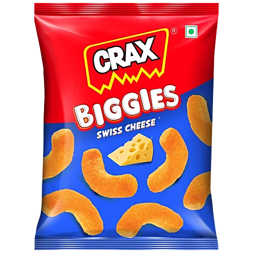 Crax Biggies Puffs Snacks - Swiss Cheese, 65g
