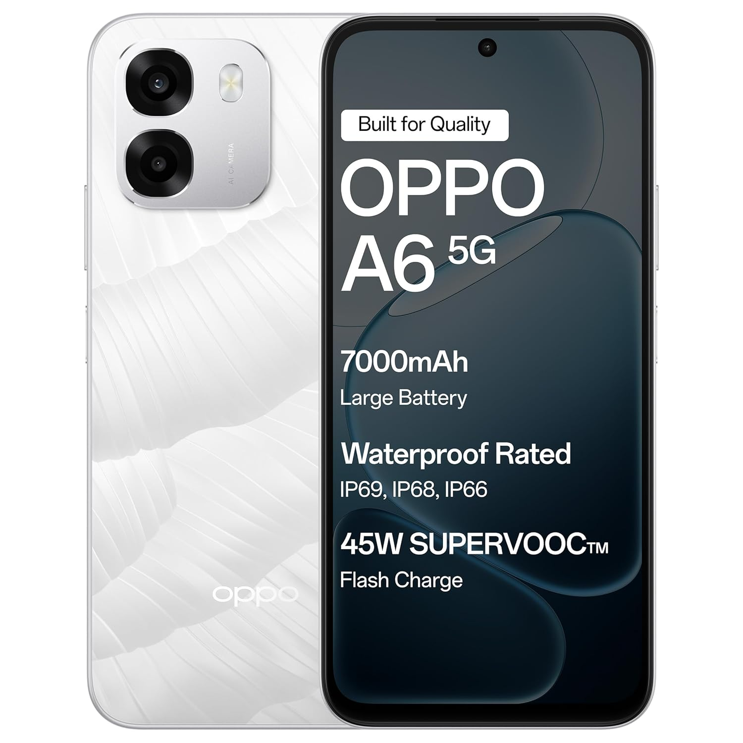 OPPO | A6 | 5G Smartphone (8GB RAM, 128GB ROM, Ice White)
