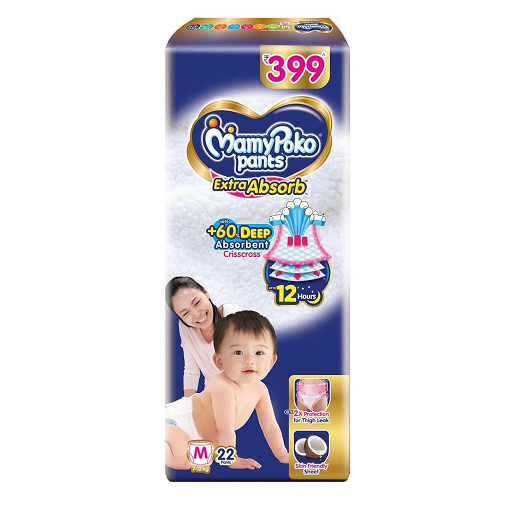 MamyPoko Extra Absorb Diaper Pants - M, 22pcs