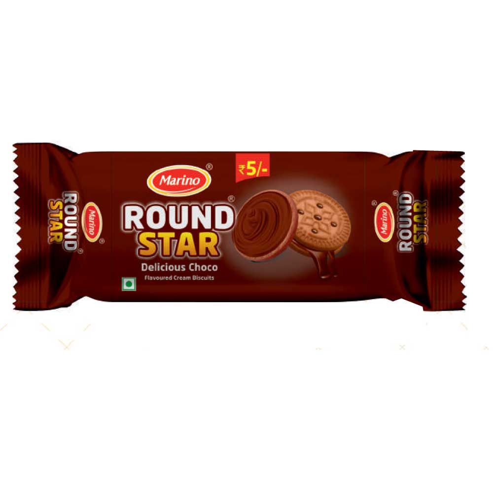 Marino Round Star Cream Biscuit - Delicious Choco, 36g