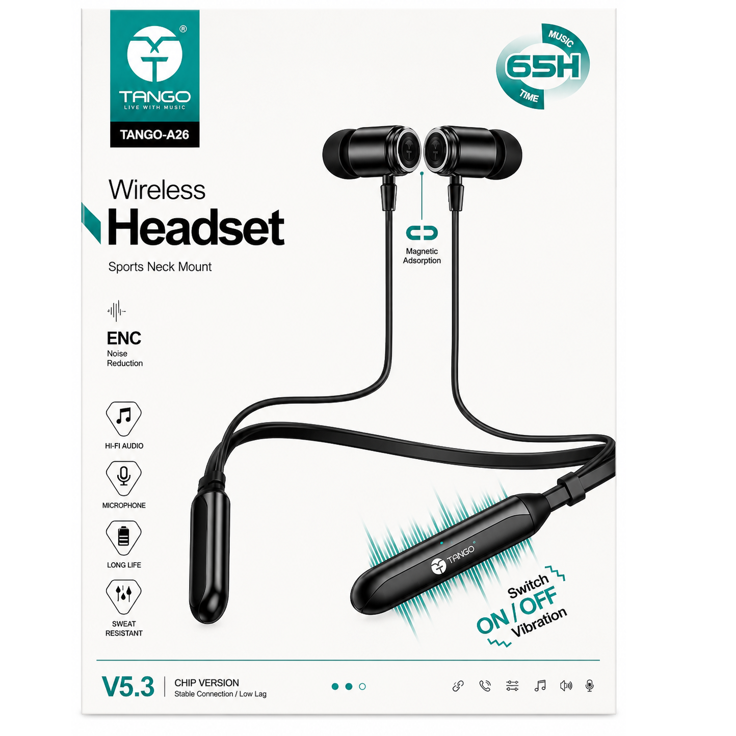 Tango | TANGO-A26 | Wireless Headset Sports Neck Mount