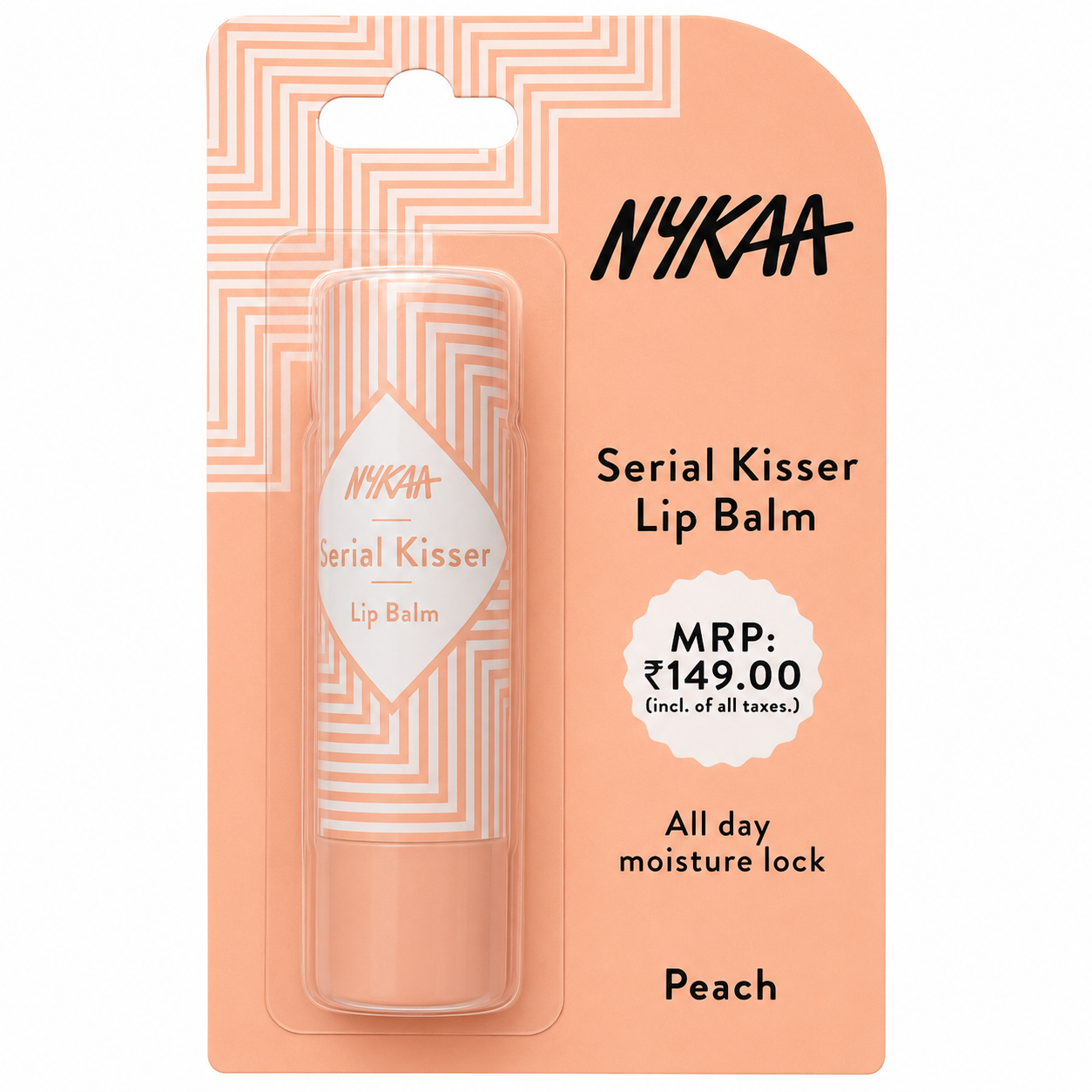 Nykaa Serial Kisser Lip Balm - Peach, 4.5g