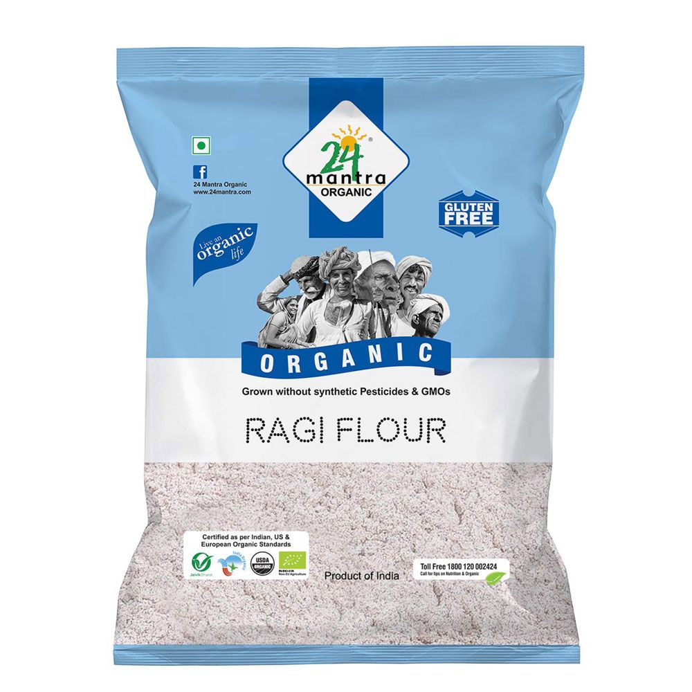 24 Mantra Organic Ragi Flour Pouch, 500g