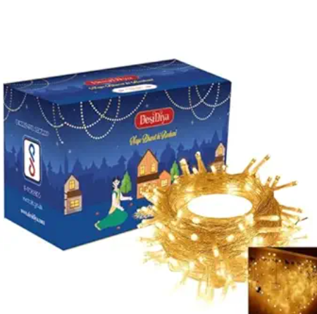 DesiDiya LED Decorative Rice Lights - Yellow, 12m (1pc)