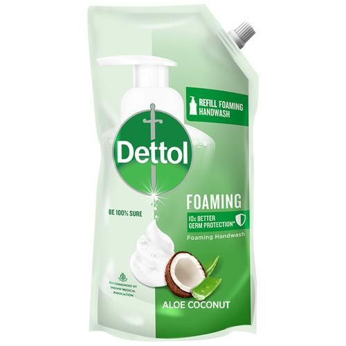 Dettol Foaming 100% Germs Protection Hand Wash Refill - Aloe Coconut, 700ml