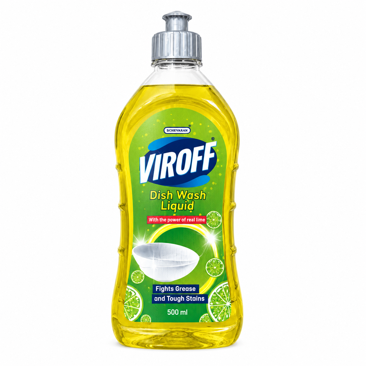 Virof Dish Wash Liquid Bottle - Lemon, 500ml