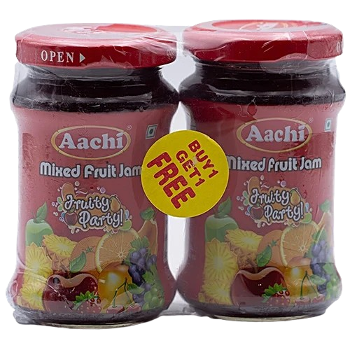 Aachi Jam Bottle - Mixed Fruit, 200g (Buy 1 Get 1 Free)