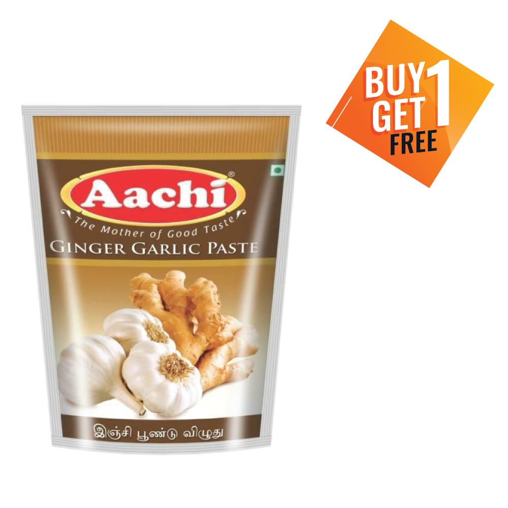 Aachi Cooking Paste Pouch - Ginger Garlic, 100g (Buy 1 Get 1 Free)